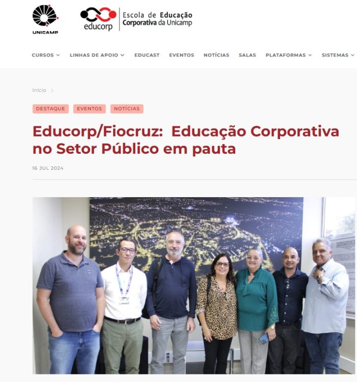 Visita técnica da Escola Corporativa Fiocruz é destaque no portal da Educorp